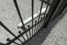 NICE automated swing arm gate with ball tops