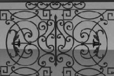 Railing panel with squares